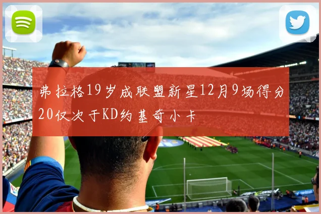 弗拉格19岁成联盟新星12月9场得分20仅次于KD约基奇小卡